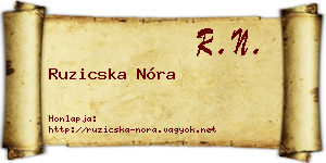 Ruzicska Nóra névjegykártya